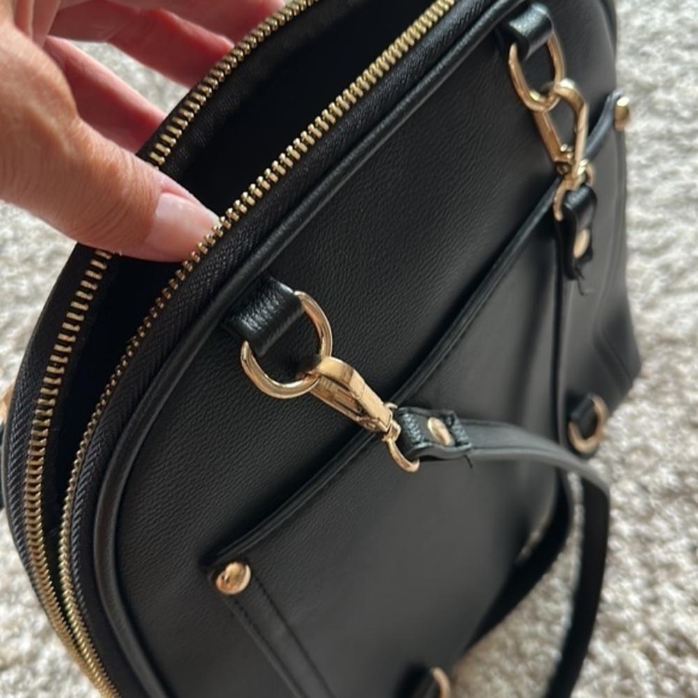 Sleek black gold hardware backpack NWOT bag travel backpack bag
